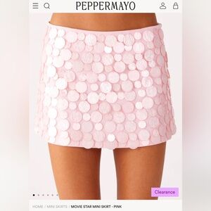 Seashell Beaded Mini Skirt - Pink